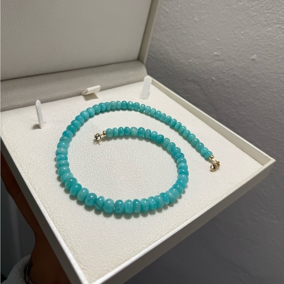 Valltasy Amazonite Necklace in 14K Solid Gold - Picture 7 of 12